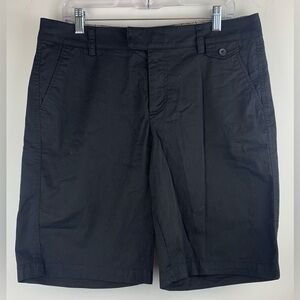 Dockers Womens Black Bermuda Shorts Mid-Rise Flat Front Curvy Size‎ 12